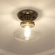 Nash 1 Light 8 inch Aged Brass Semi-flush Ceiling Light